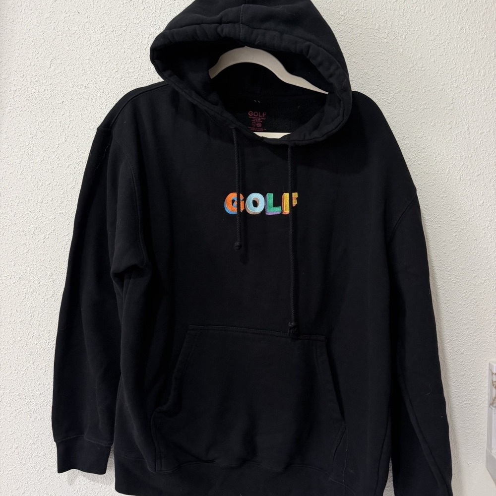 Golf Wang 3D Letter Embroidered Logo Black Hoodie Tyler The Creator Mens Size M